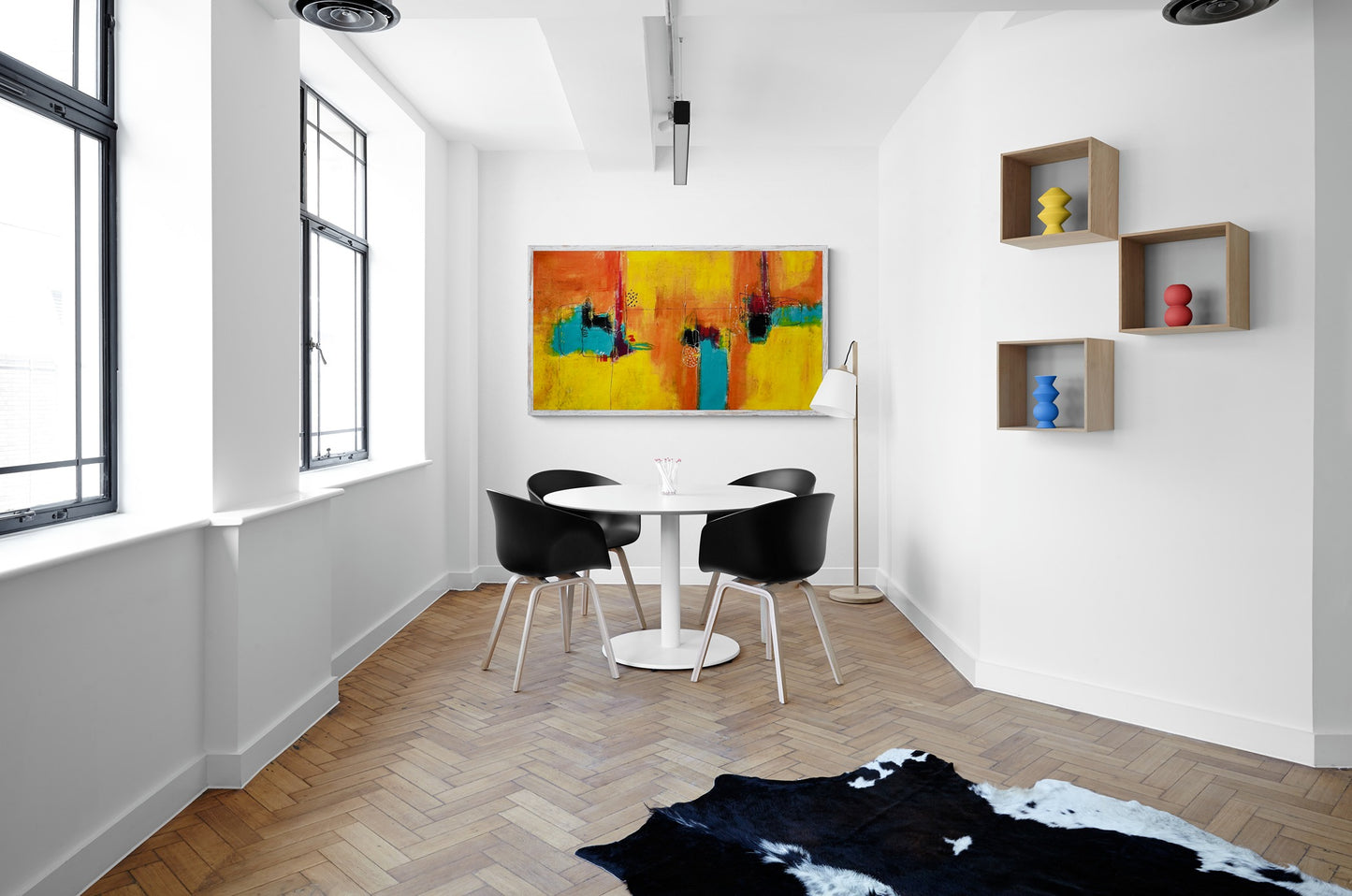 Hand-Painted 34" x 60" Large Original Abstract Wall Art | Always the Sun