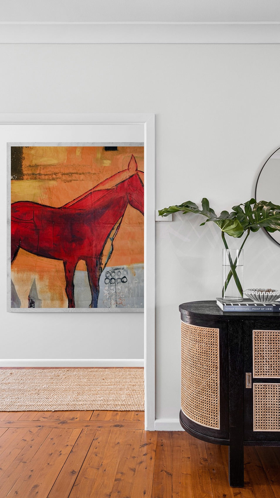 Hand-Painted 59" x 59" Large Original Canvas Wall Art | Burro