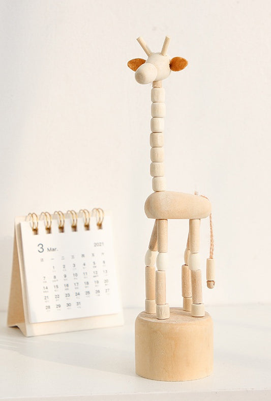 Kids Wooden Giraffe Decor & Play Toy