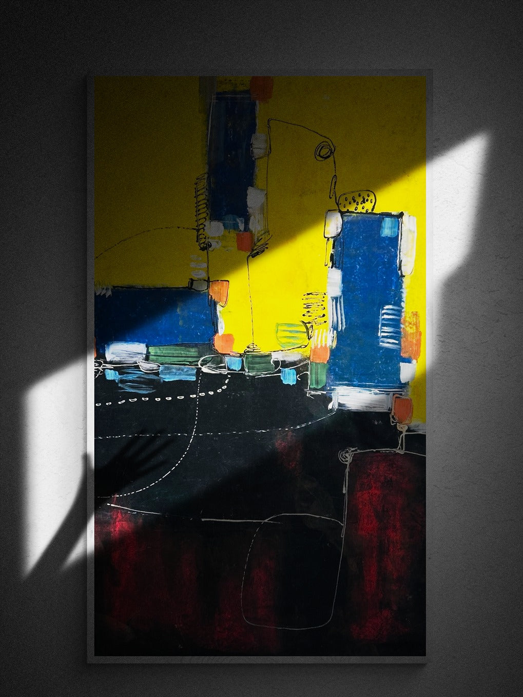 wall art abstract large painting featuring an abstract silhouette of a stretched out hand
