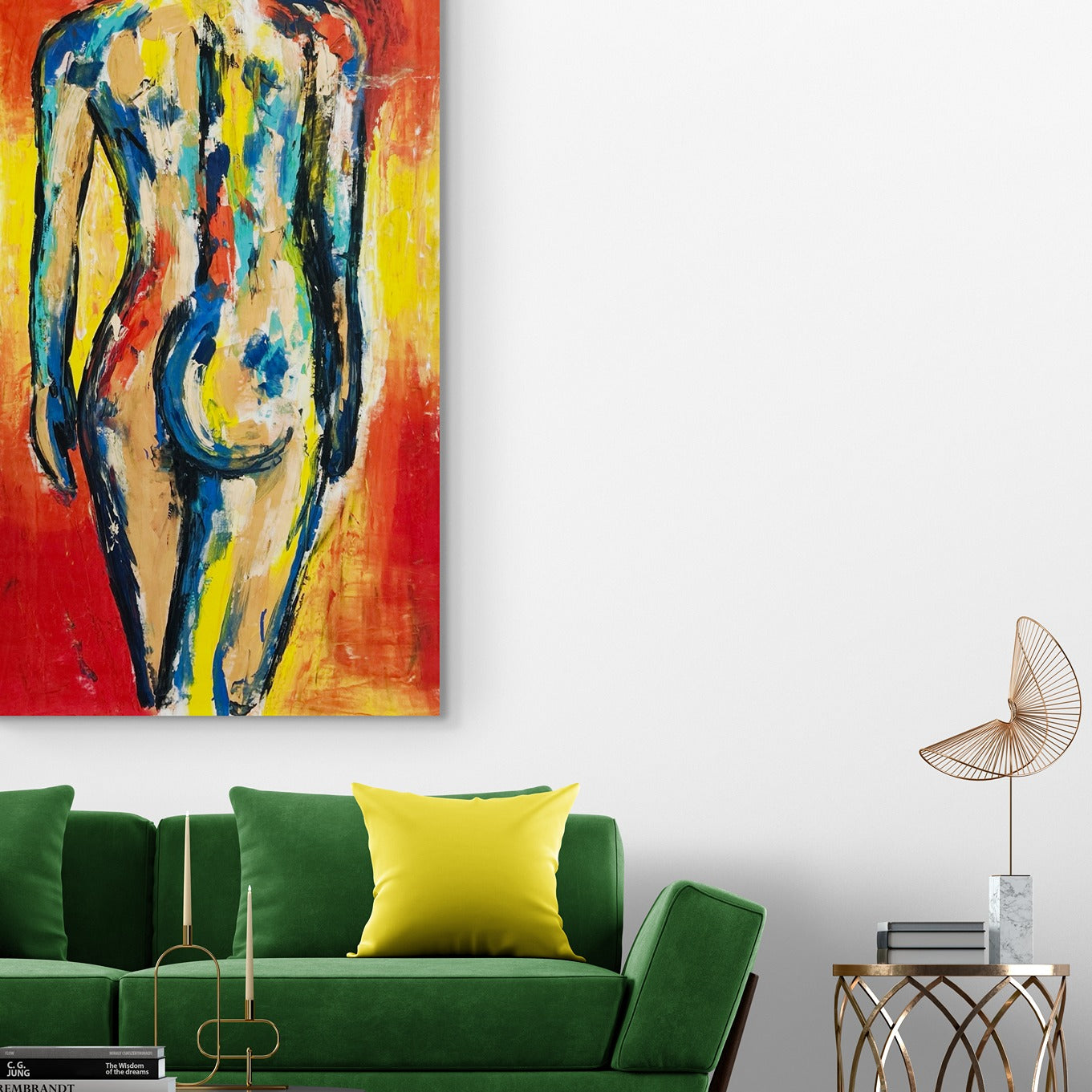 Hand-Painted 35" x 60" Large Original Canvas Wall Art | Bearback