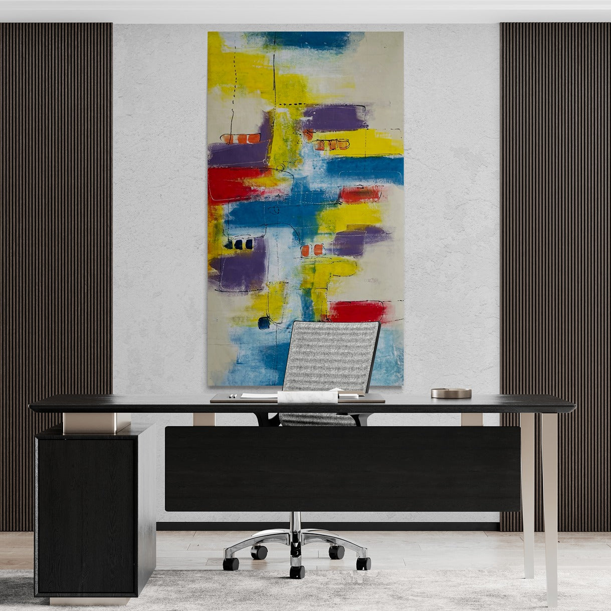 Hand-Painted 35" x 60" Large Original Canvas Wall Art | Color Dynamo