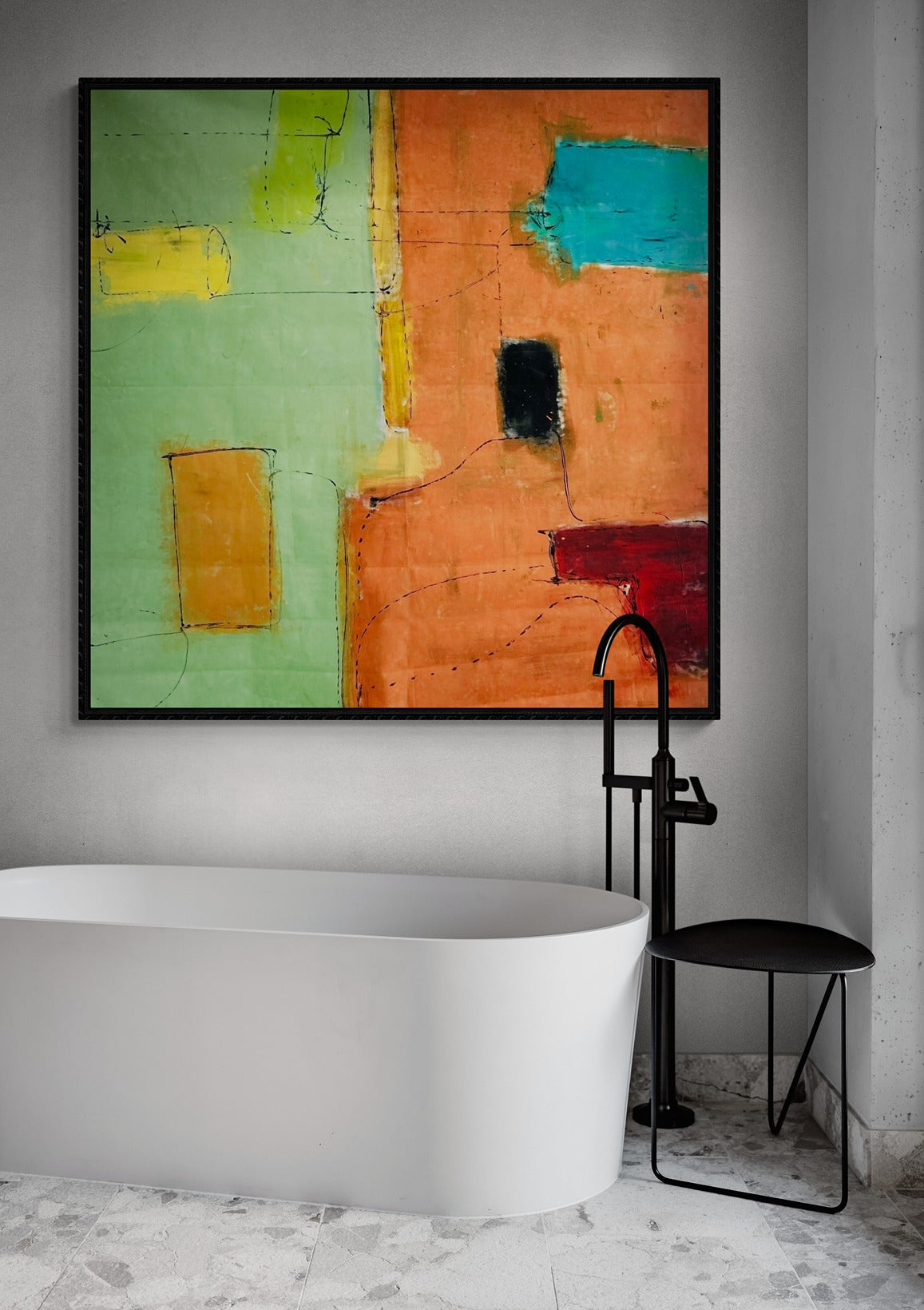 Hand-Painted 60" x 60" Large Original Canvas Wall Art | Delinquent Nods