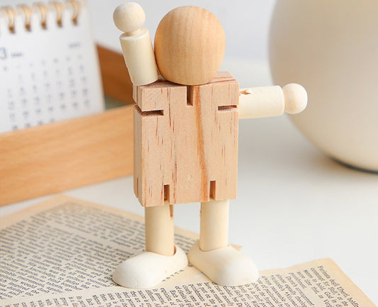 Kids Wooden Robot Decor & Play Toy