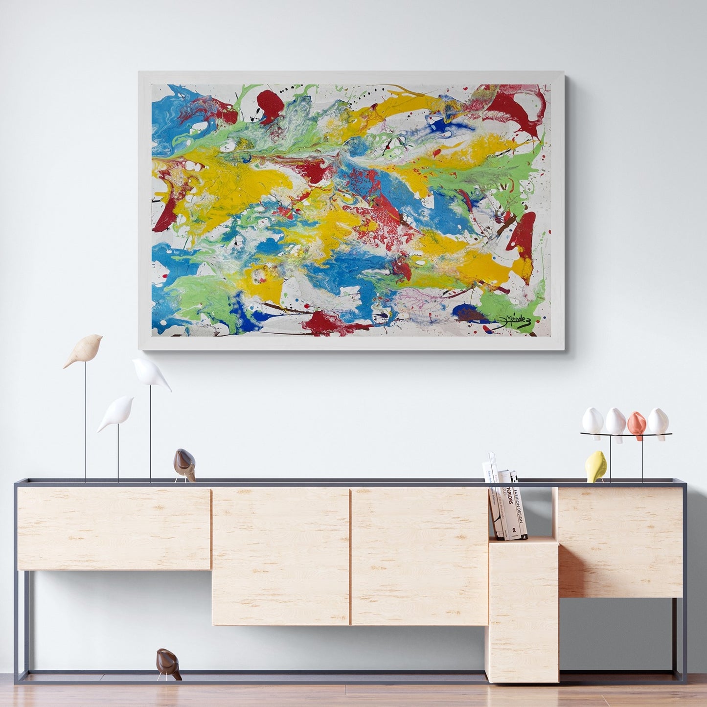 "Vivid Vibrations" Large Original Hand-Painted Canvas Wall Art 56" x 37"