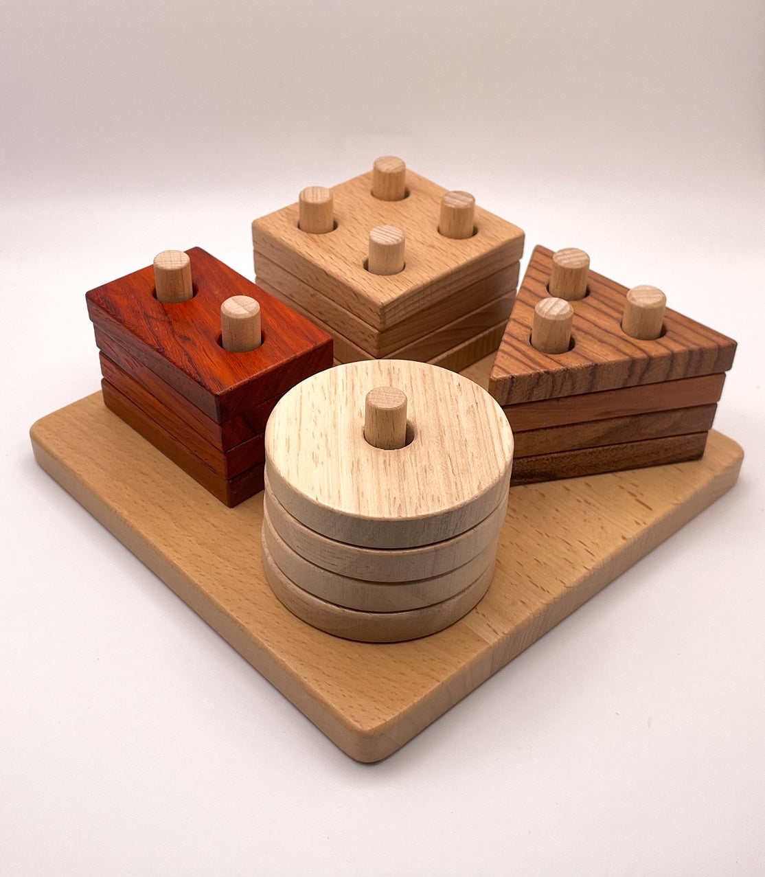 Geometric Stacker | Montessori Wooden Stacker Toy