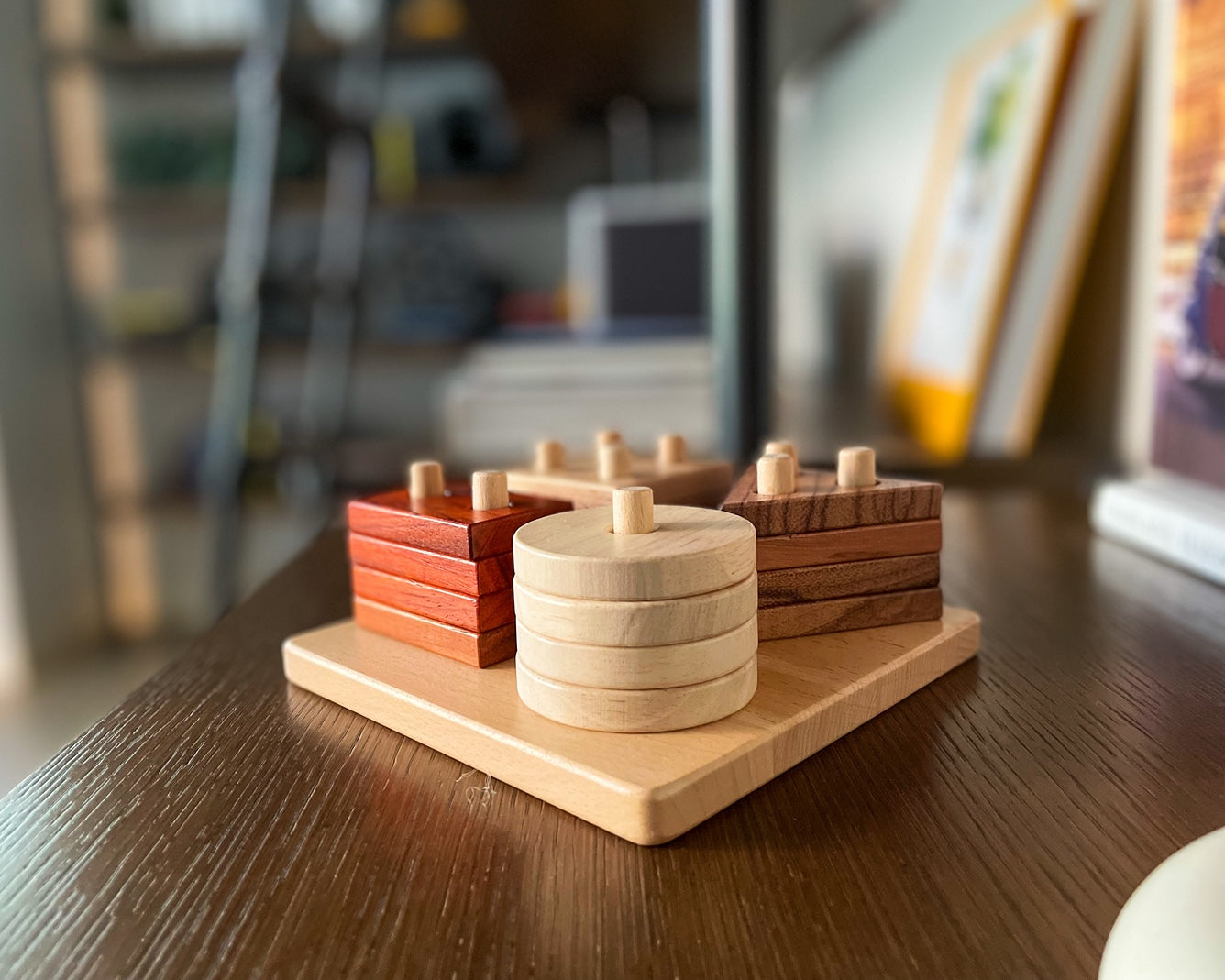 Geometric Stacker | Montessori Wooden Stacker Toy