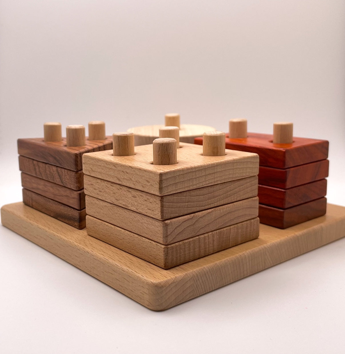 Geometric Stacker | Montessori Wooden Stacker Toy