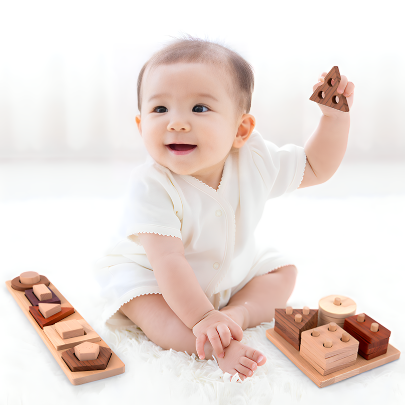 Geometric Stacker | Montessori Wooden Stacker Toy