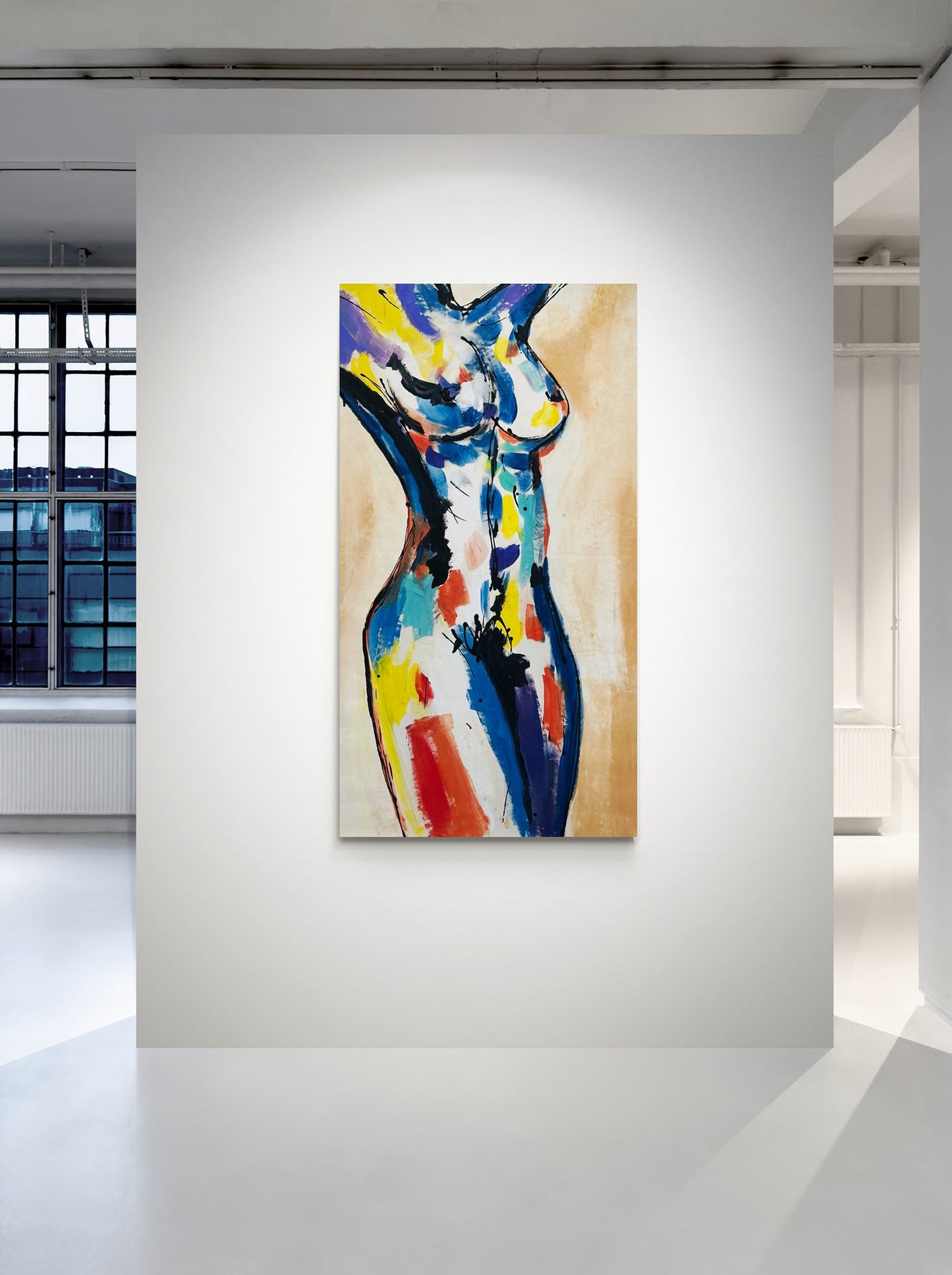 Original hand-painted abstract canvas wall art displayed as part of an art gallery wall, adding depth and creativity to the curated collection.