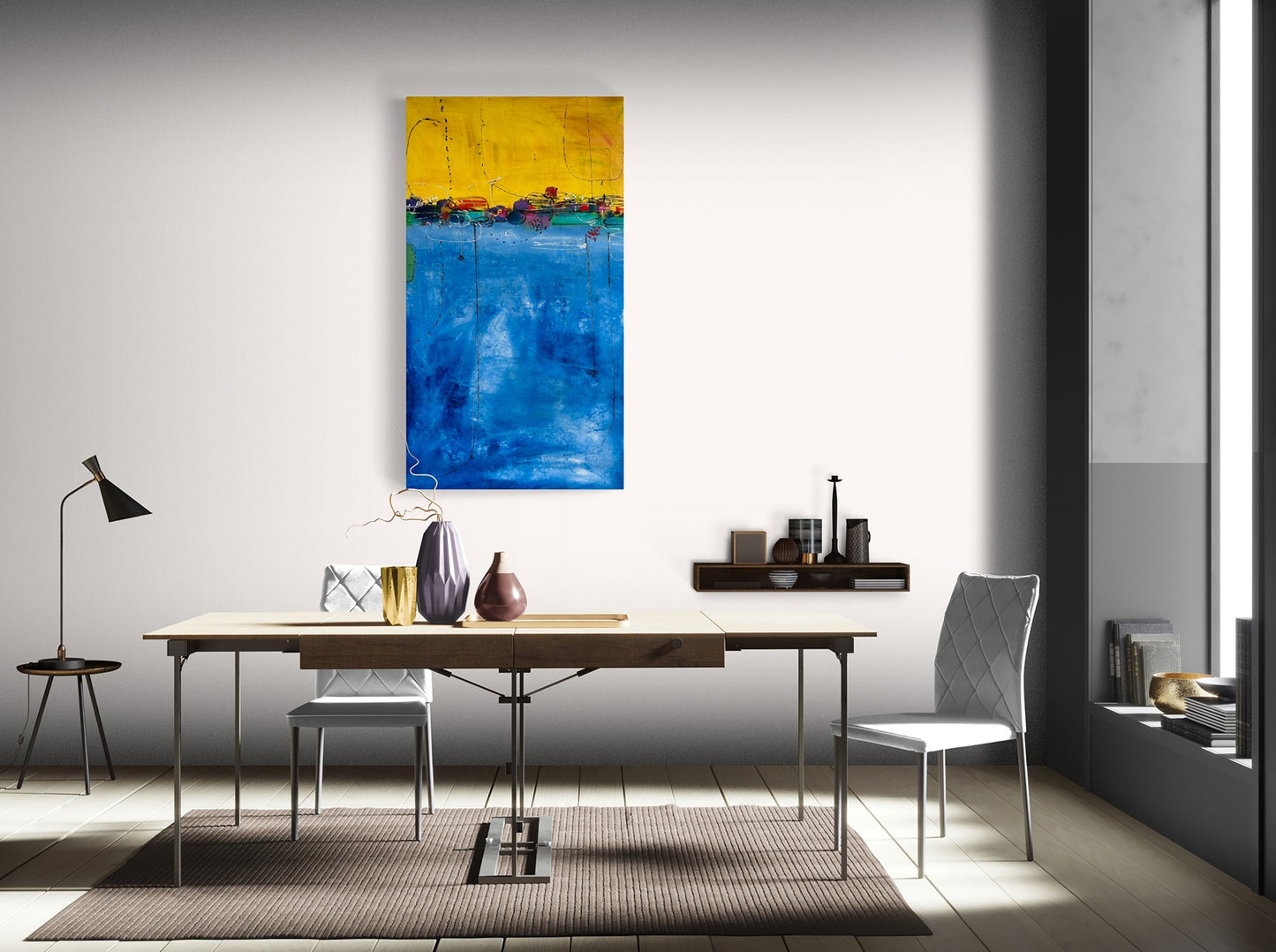 Hand-Painted 35" x 60" Large Original Canvas Wall Art | Vita in Filo