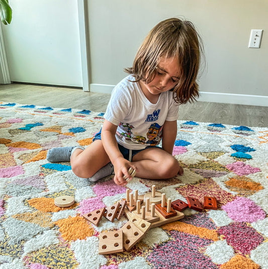 Geometric Stacker | Montessori Wooden Stacker Toy